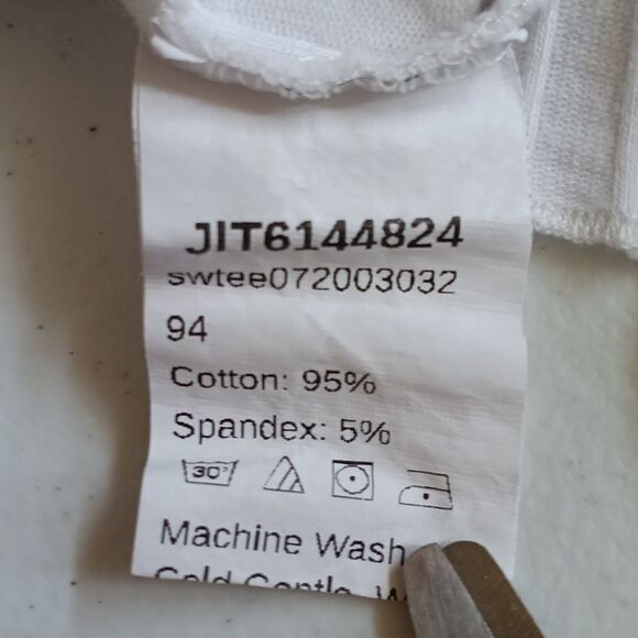 SHEIN White Ribbed Button-Front Cotton  Cropped  Top - Picture 4 of 4